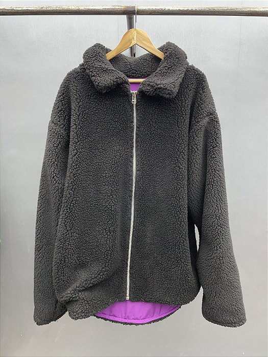 Black sherling zip up