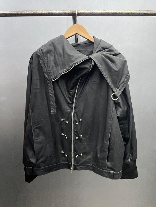 Dystopian Psycho Killer Leather Jacket Preta
