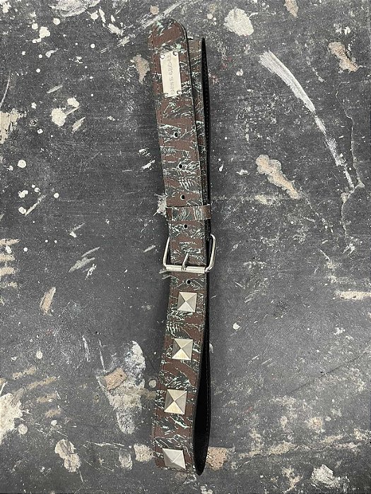 Camo Tiger studded Leather belt