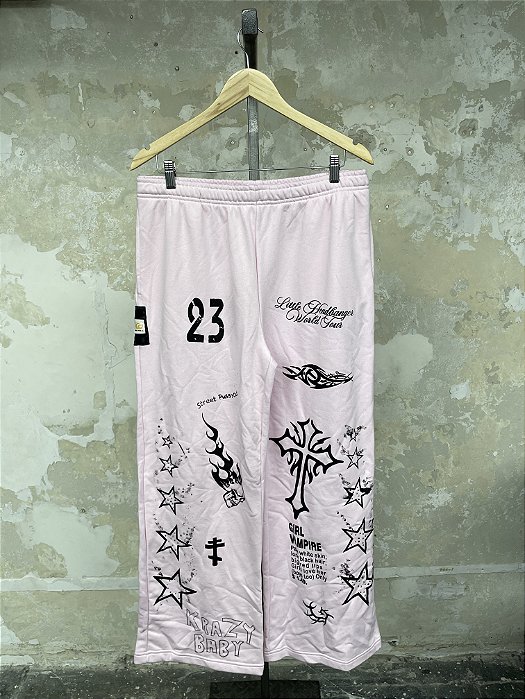 Calca Moletom Baggy Rosa