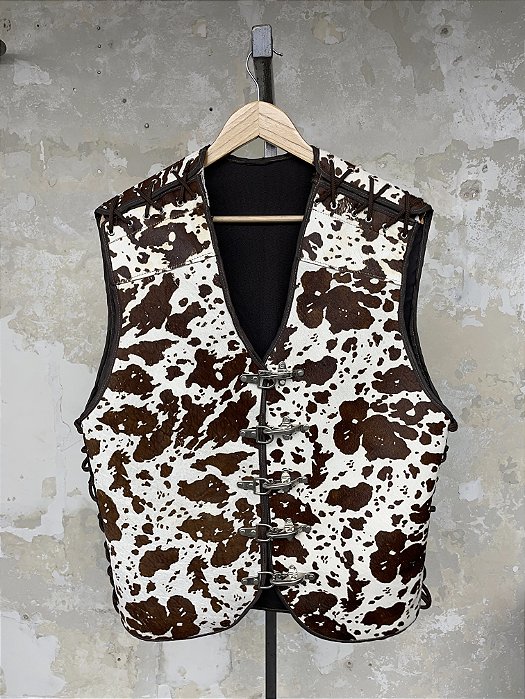 UMS 458-LL cow Fur Leather Vest metal buckles