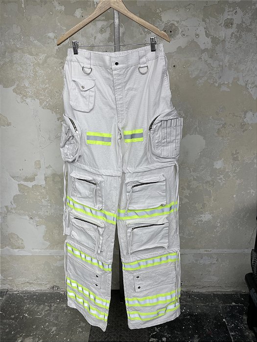 White safety work pants