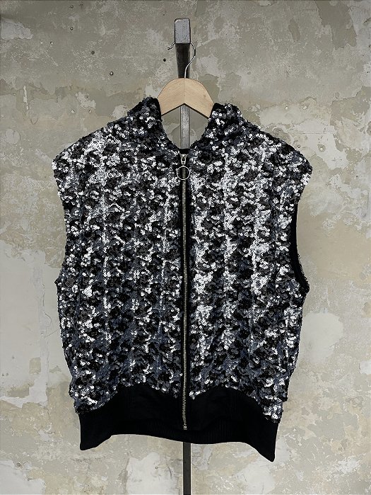 Sequin hooded Vest