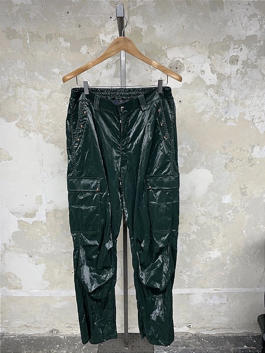 Dark Green nylon cargo pants