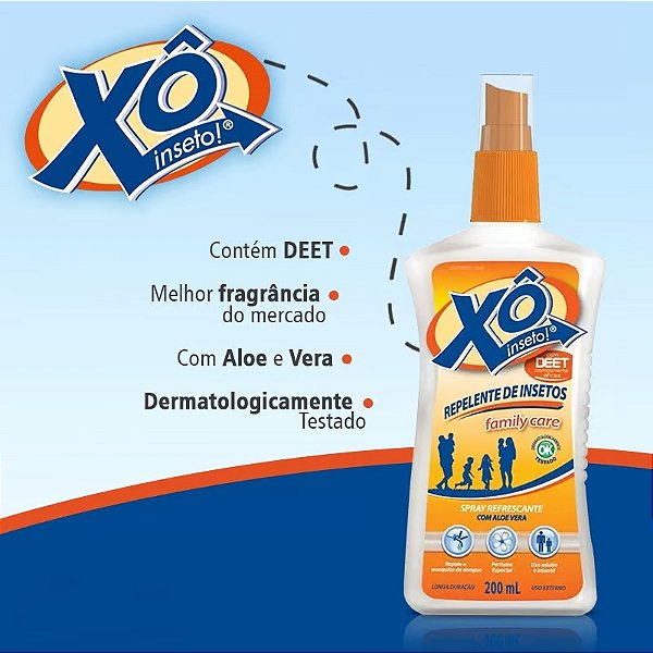 Xô Insetos Repelente de Insetos Spray com 200ml