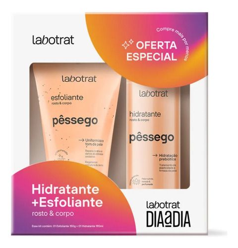 Kit Esfoliante e Hidratante Pêssego 200g | Labotrat