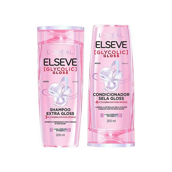 Kit Elseve Glycolic Gloss Shampoo Condicionador 200ml | L'Oréal Paris