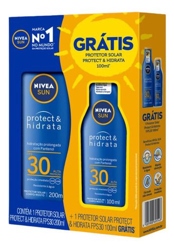 Kit Protetor Solar Hidratante Sun FPS30 200ml + 100ml | Nivea