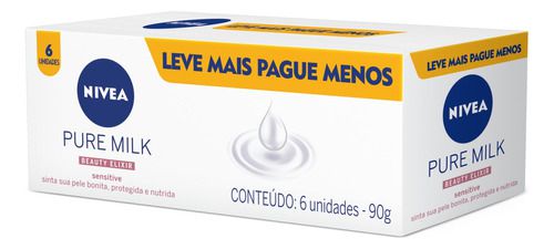 Kit 6 Sabonetes em Barra Creme Care Hidratante 90g | Nivea
