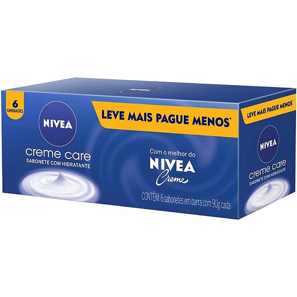 Kit 6 Sabonetes em Barra Creme Care Hidratante 90g | Nivea