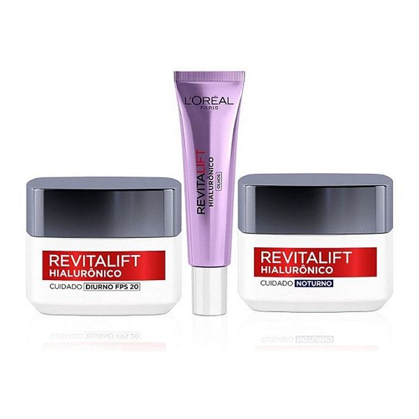 Kit Revitalift Hialurônico Dia, Noite e Olhos | L'Oréal Paris