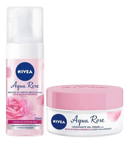 Kit Facial Aqua Rose: Mousse de Limpeza e Hidratante | Nivea