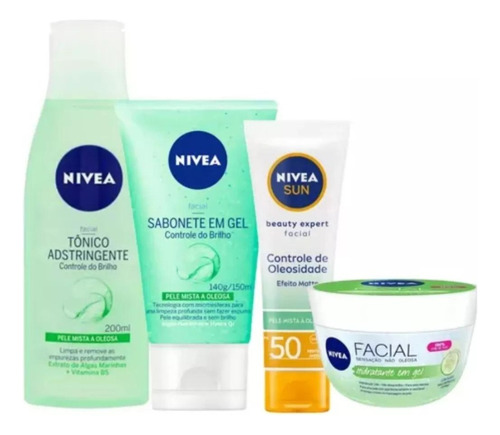Kit Facial Skin Care Pele Oleosa: Protetor Solar FPS 50 | Nivea