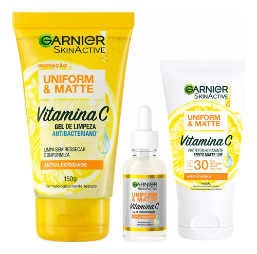 Kit Clareador Facial Vitamina C Garnier com 3 Itens | Garnier