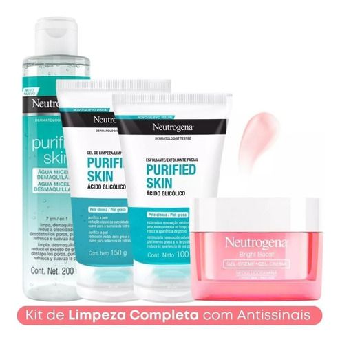 Kit Facial Pele Oleosa: Gel de Limpeza e Antissinais | Neutrogena