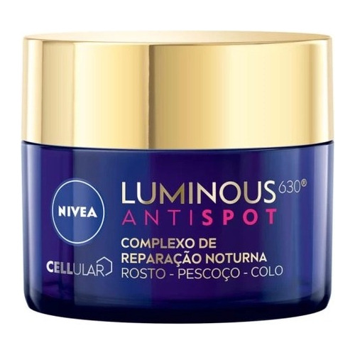 Creme Nivea Luminous Noturno Clareador Reparação Celular 50g | Nivea