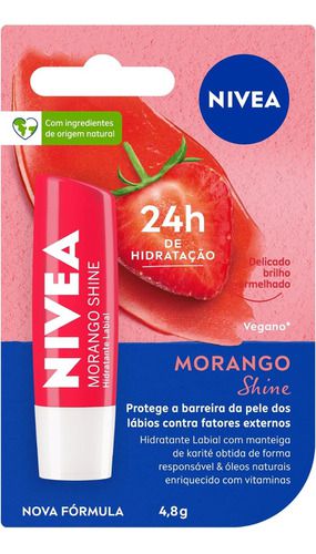 Protetor Labial Morango Shine 4,8g | Nivea