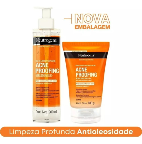 Kit Acne Proofing Limpeza e Esfoliante 200ml | Neutrogena