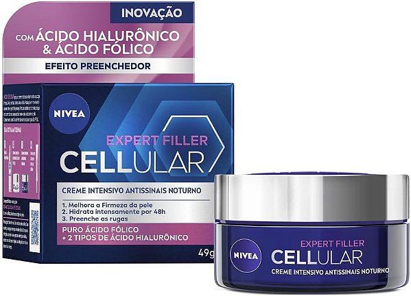 Creme Facial Antissinais Cellular Filler Noite 49g | NIVEA