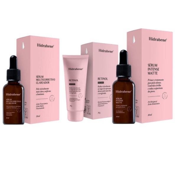 Kit Skin Care: Sérum Clareador e Retinol Noturno | Hidrabene