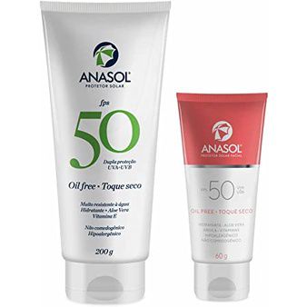Kit Anasol Protetor Solar Facial e Corporal FPS 50 Oil-Free | Anasol