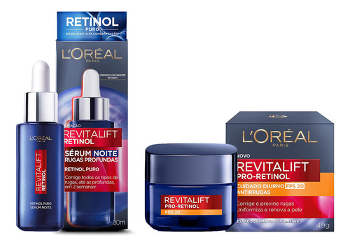 Kit Revitalift Retinol Creme e Sérum Antirrugas | L'Oréal