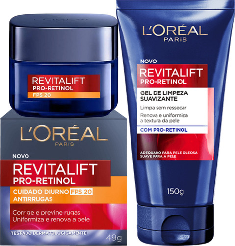 Kit Revitalift Pro-Retinol Diurno FPS 20 + Gel de Limpeza | L'Oréal
