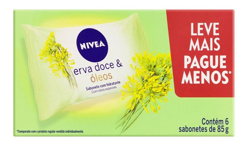Kit Sabonete Hidratante Erva Doce Nivea 6 Unidades