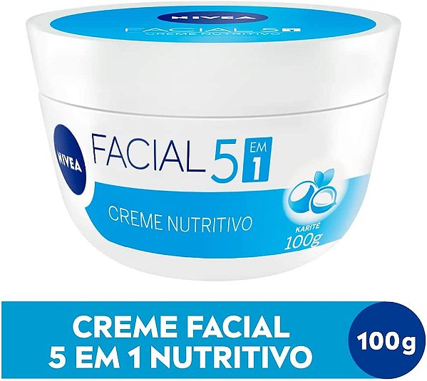 Creme Facial Nutritivo, Nivea, 100g, sensação não oleosa, 24h de hidratação