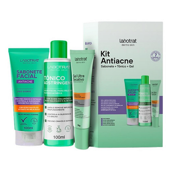 Kit Sabonete Gel Secativo E Tônico Facial Antiacne Labotrat