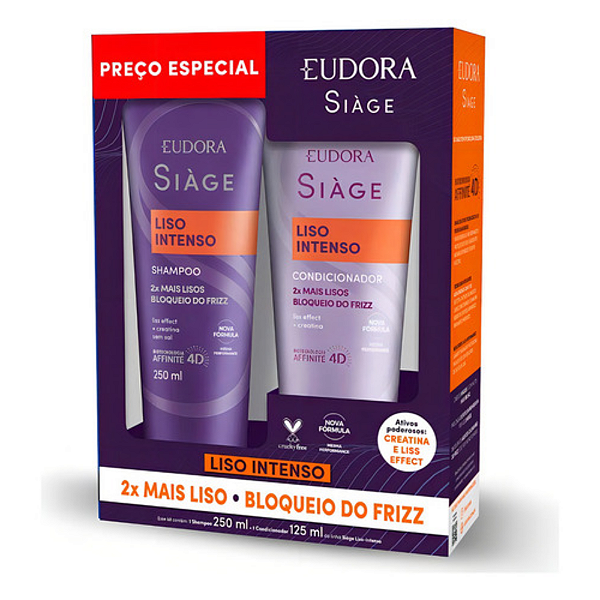 Kit Siàge Liso Intenso Shampoo 250ml + Condic 125ml | Eudora