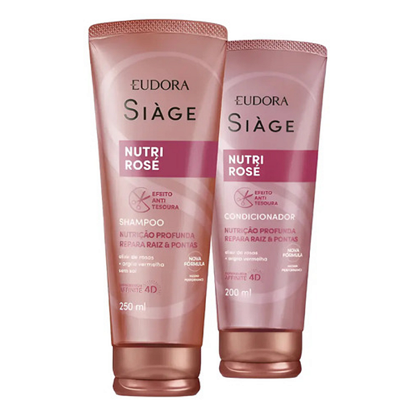 Kit Shampoo 250ml + Condic. 200ml Siàge Nutri Rosé | Eudora
