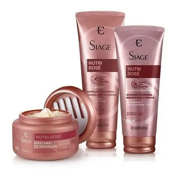 Kit Shampoo 250ml + Condic.200ml + Másc. Nutri Rosé | Eudora