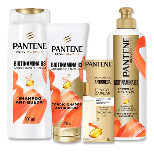 Kit Biotinamina Sham+condic+creme+tônico | Pantene