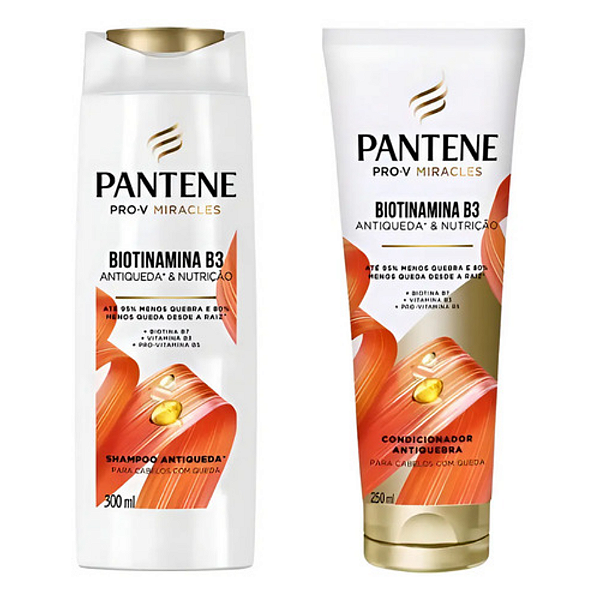 Kit Shampoo 300ml Condicionador 250ml Biotinamina | Pantene