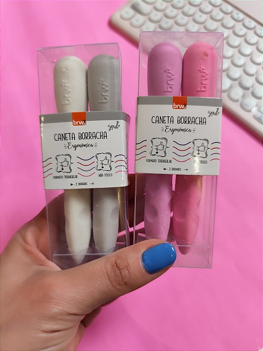 Caneta Borracha Ergonômica  / kit com 2 und