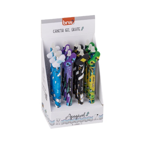 Caneta apagável  retrátil Skate BRW