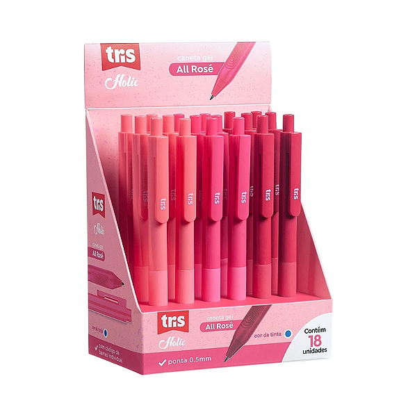 Caneta Gel Tris Holic All Pink - 0.5