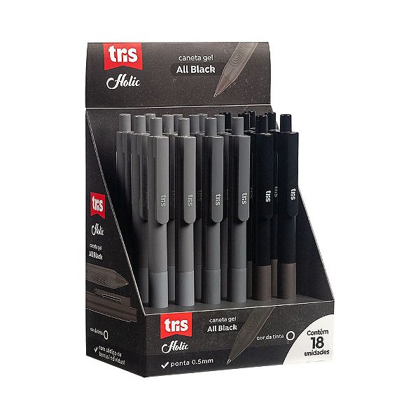 Caneta Gel Holic All Black – 0.5mm