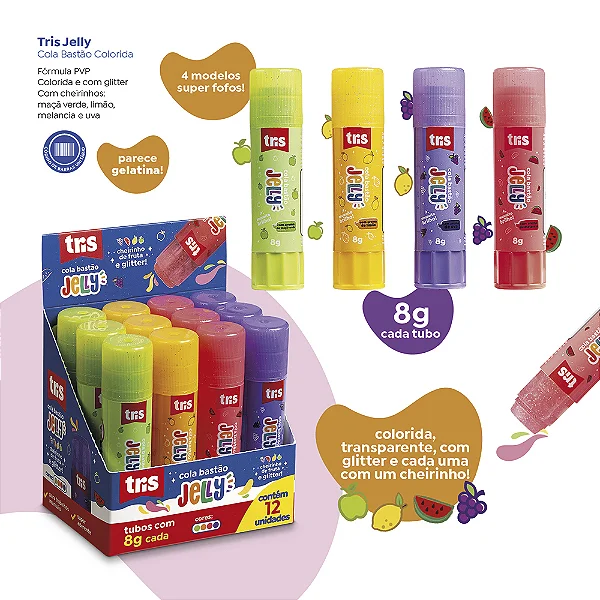 Cola Bastão - Tris - Jelly c/ Cheirinho