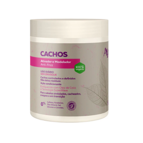 ATIVADOR E MODELADOR ANTI-FRIZZ CACHOS 500G - NO POO / LOW POO - AÇÃO CONDICIONANTE