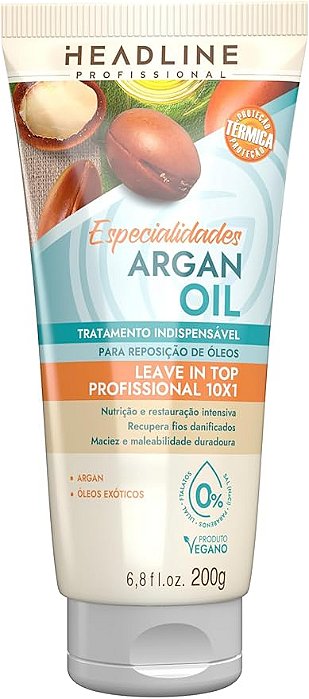 LEAVE IN TOP PROFISSIONAL 10X1 ESP ARGAN OIL 200G HEADLINE