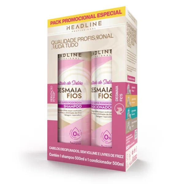 PACK SH & COND - LINHA DESMAIA FIOS HEADLINE 500ML