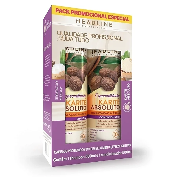 PACK SH & COND - LINHA KARITE HEADLINE 500ML