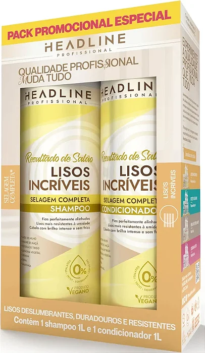 PACK SH & COND - LINHA LISOS INCRIVEIS HEADLINE 1000ML