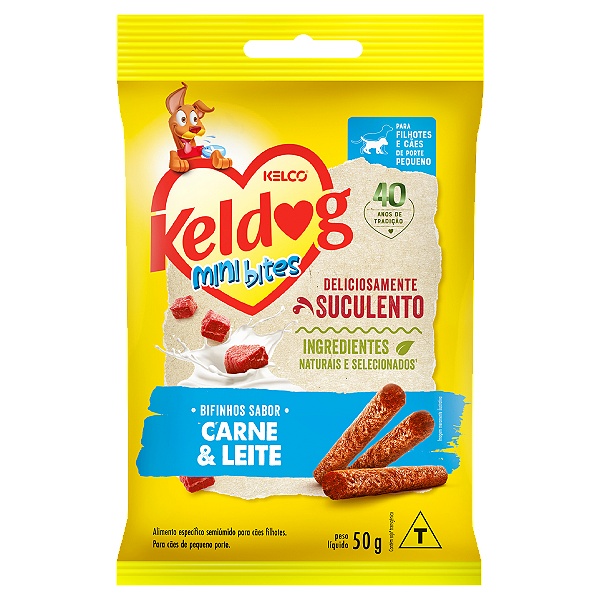 BIFINHO KELDOG CÃO MINI BITES CARNE E LEITE 50G