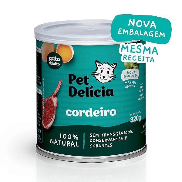 RAÇÃO ÚMIDA PET DELÍCIA GATO CORDEIRO 320G