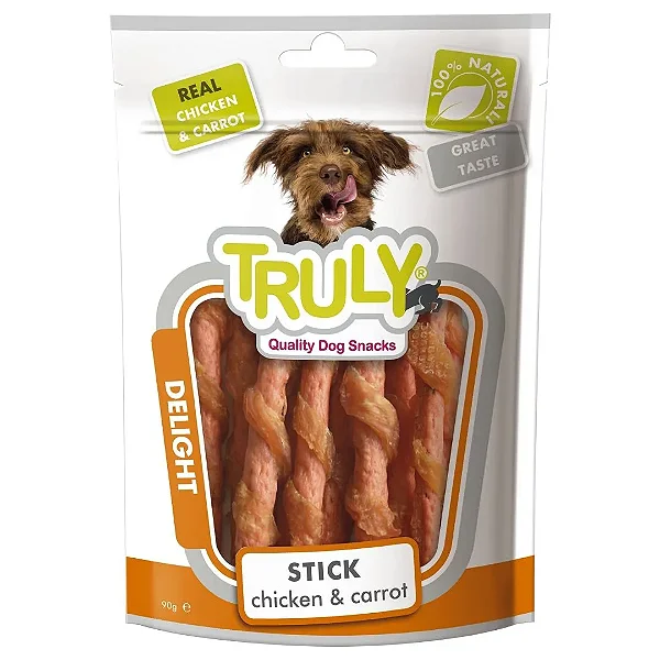 PETISCO TRULY DELIGHT DOG PALITO FRANGO E CENOURA 90G