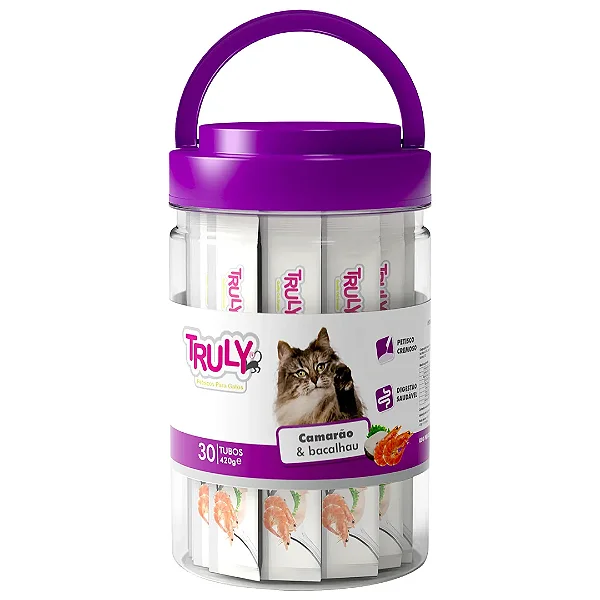 PETISCO TRULY CREAMY CAT CAMARÃO E BACALHAU 420G C/ 30UN