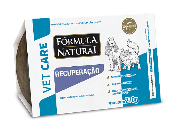 RAÇÃO ÚMIDA FÓRMULA NATURAL VET CARE CÃO E GATO RECUPERAÇÃO 270G